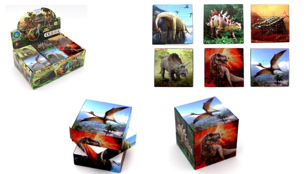 JEU DE PATIENCE DINOSAURE (Cube 5.7 x 5.7 x 5.7 cm)