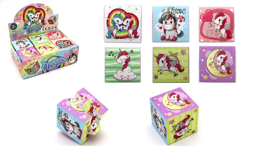 JEU DE PATIENCE LICORNE (Cube 5.7 x 5.7 x 5.7 cm)
