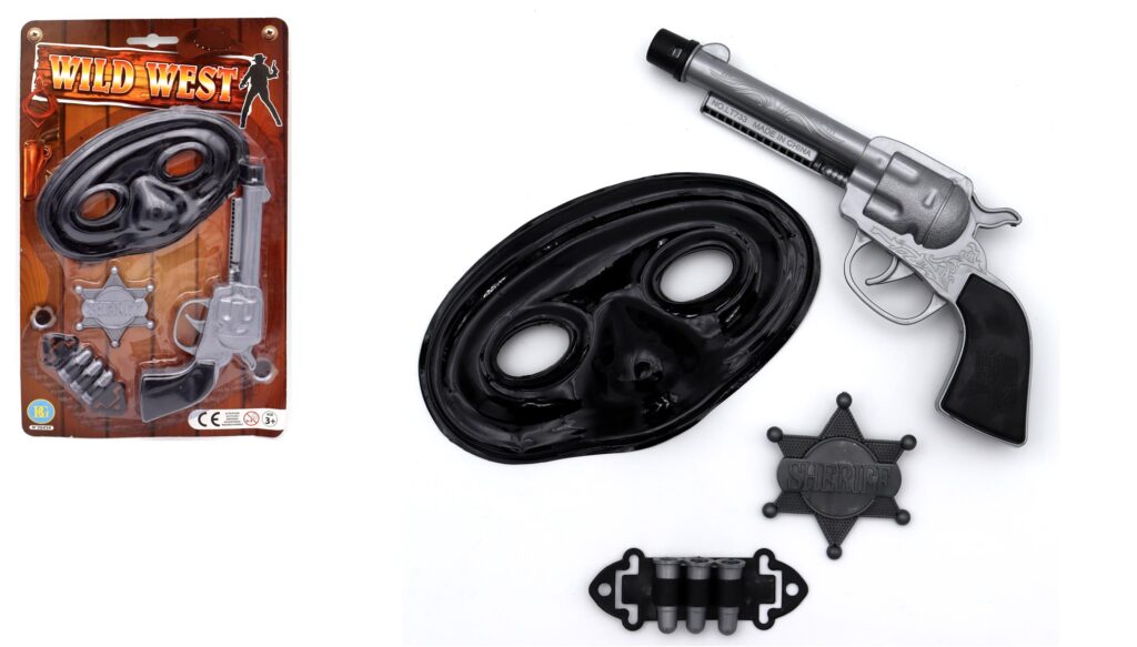 PISTOLET DE COW BOY (Masque, étoile, bracelet)