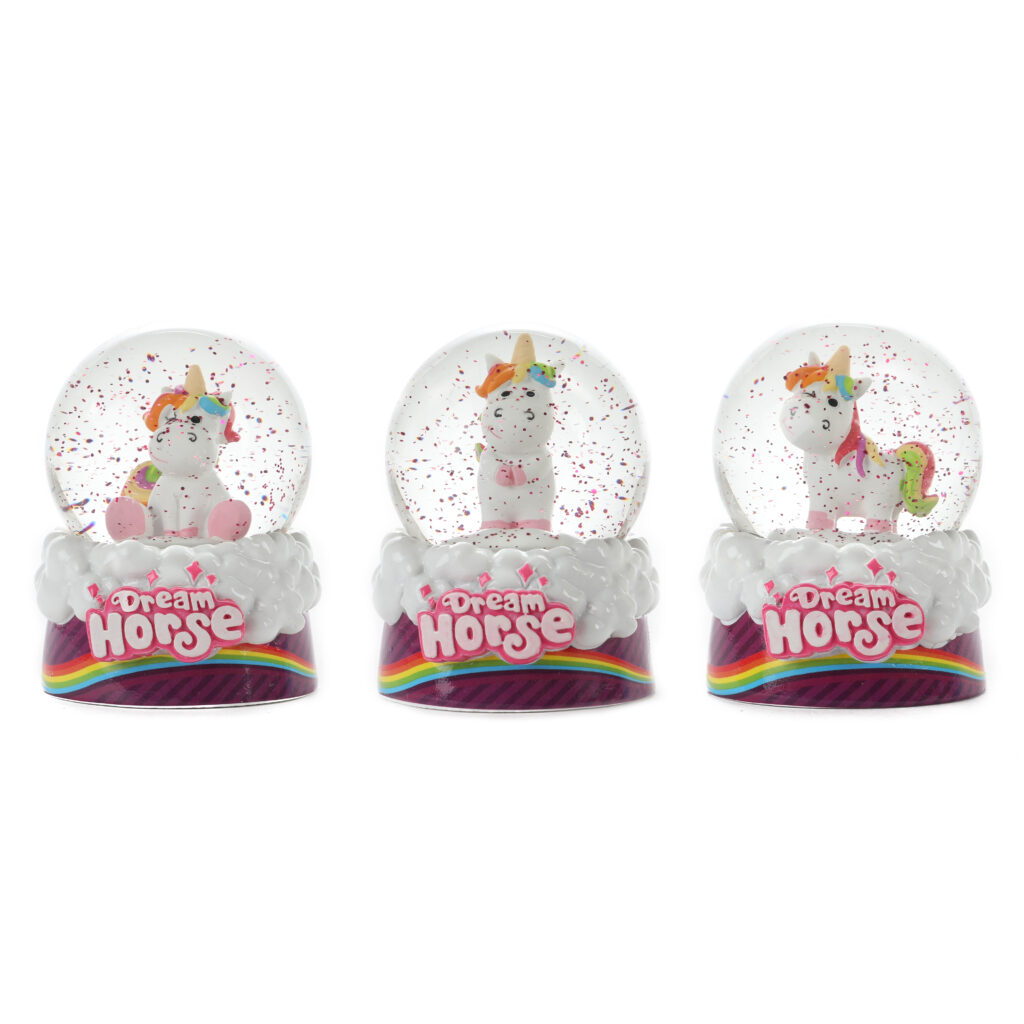 BOULE A NEIGE LICORNE (Dimension 6.5 x 9 cm)