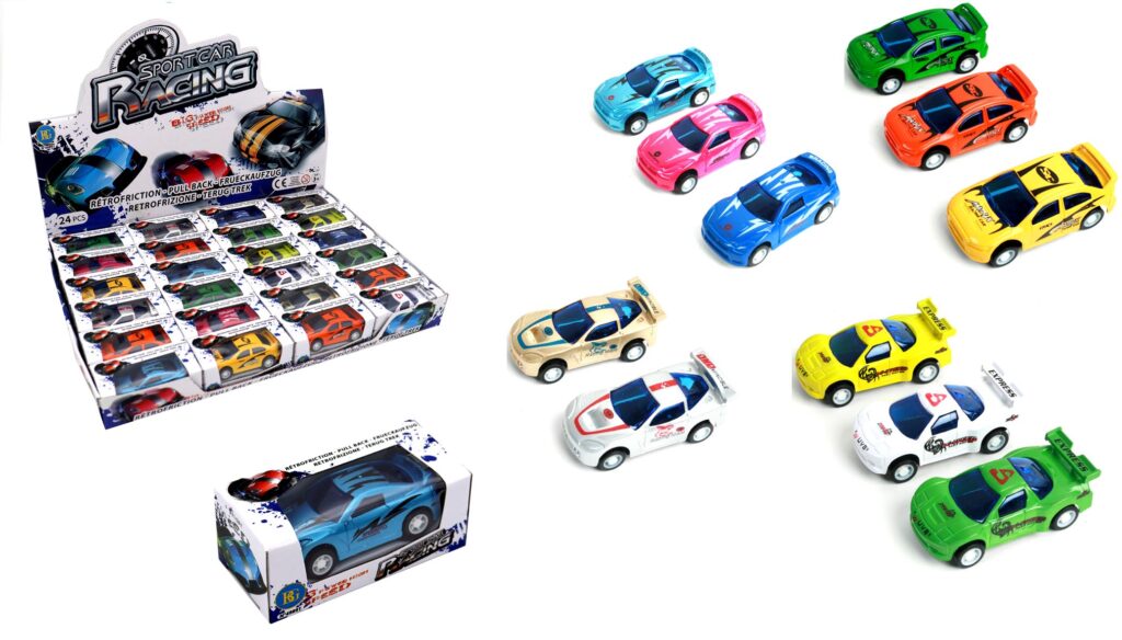 VOITURE DE SPORT FUN (Rétro friction - 7 cm)