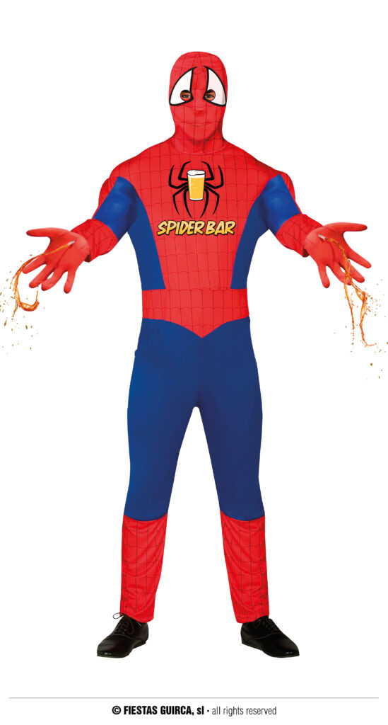 SUPER HÉROS SPIDER BAR (Déguisement pour adulte) Taille unique 52/54