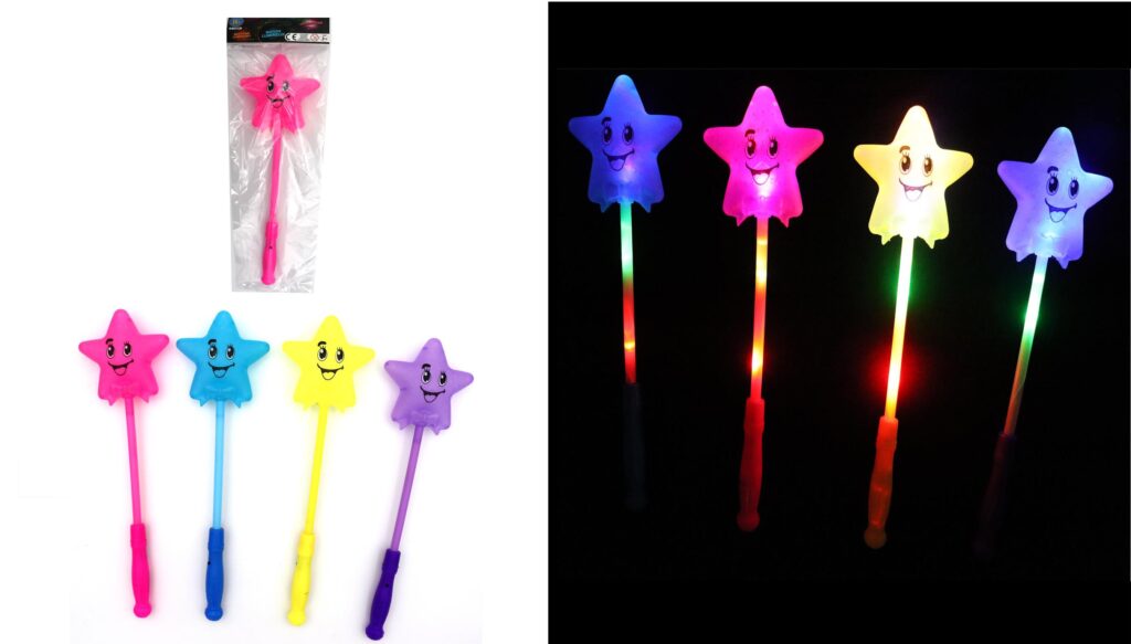 BATON LUMINEUX ETOILE (Taille 38 cm - 4 coloris)