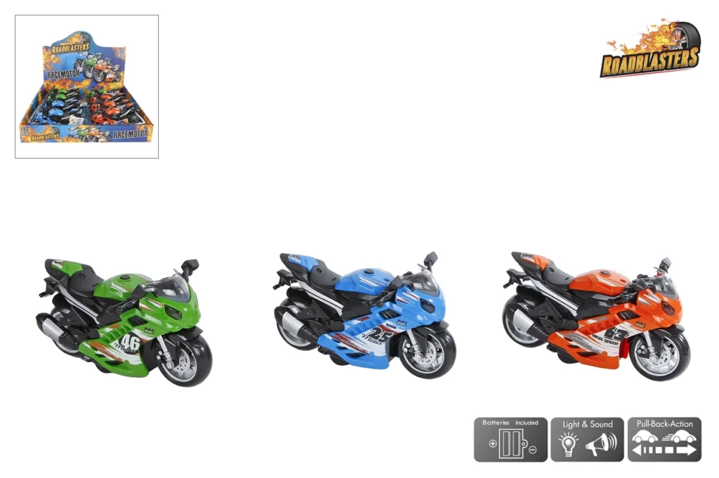 MOTO FRICTION lumineuse et sonore(Pack 12 pièces 14.5 cm)