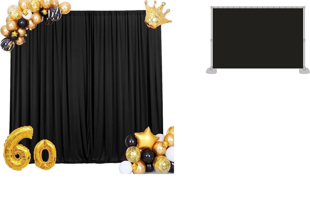 FOND NOIR sans support pour photo ou décoration soirée