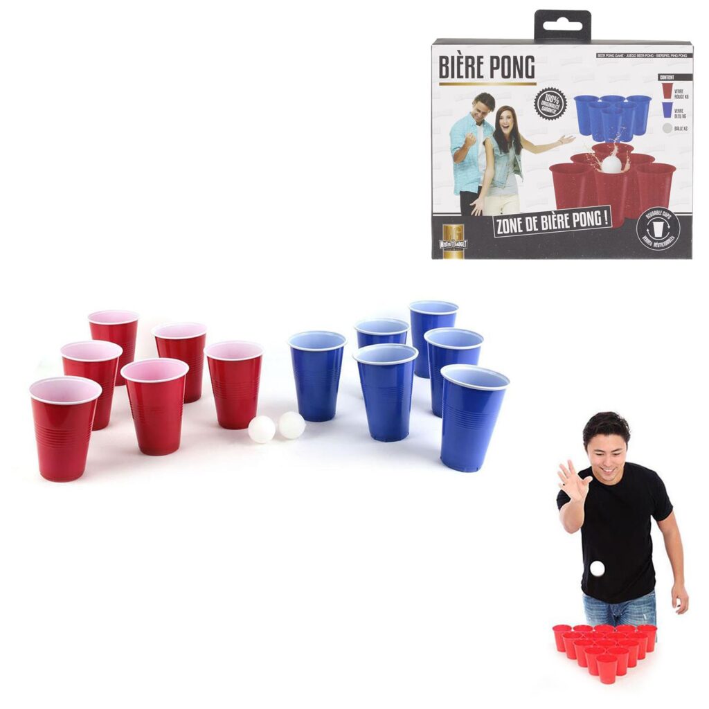 KIT DU JEU BEER PONG (Coffret 6 verres - 2 balles)