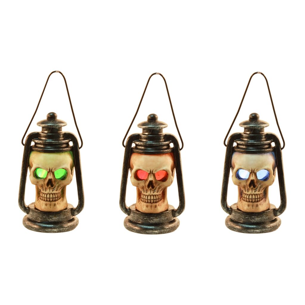 LANTERNE TÊTE DE MORT (Lanterne en résine 11 cm)