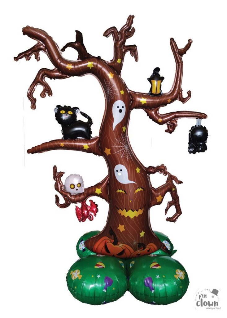 ARBRE HALLOWEEN MYLAR (Ballon aluminium sur pied) Hauteur 123 cm