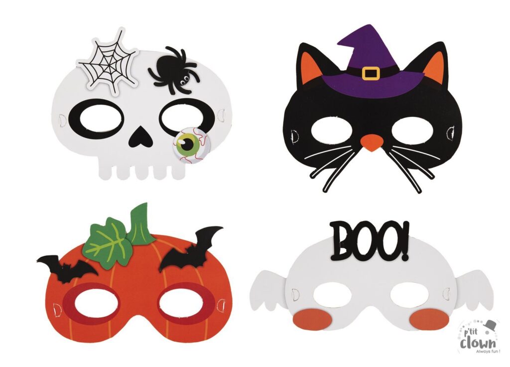 PACK MASQUES HALLOWEEN (Lot de 4 masques enfants)