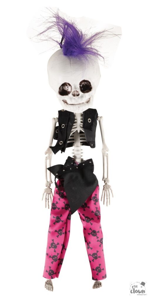 SQUELETTE PUNK HOMME (Décoration 40 cm)