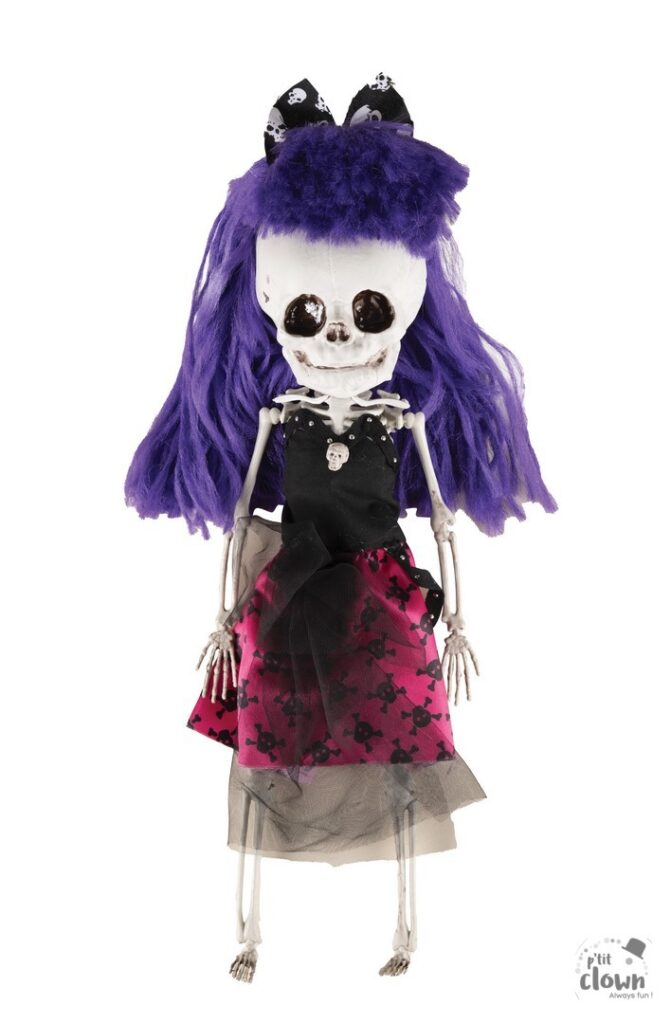 SQUELETTE PUNK FEMME (Décoration 40 cm)