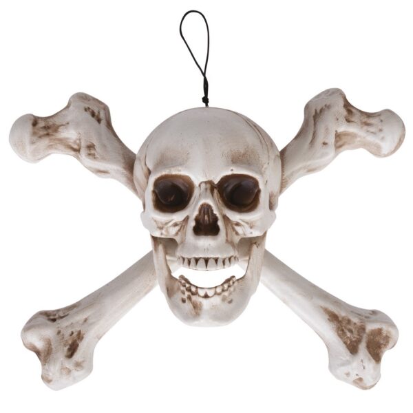 TÊTES DE MORTS os de pirate à suspendre (Diamètre 40 cm)