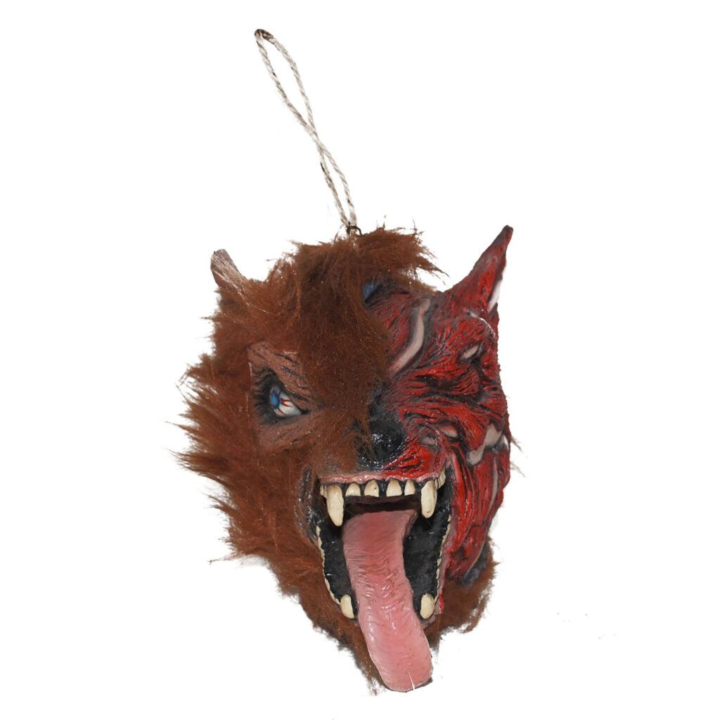 TÊTE DE LOUP EN SANG (Dimension 20 x 25 cm) Décoration à suspendre