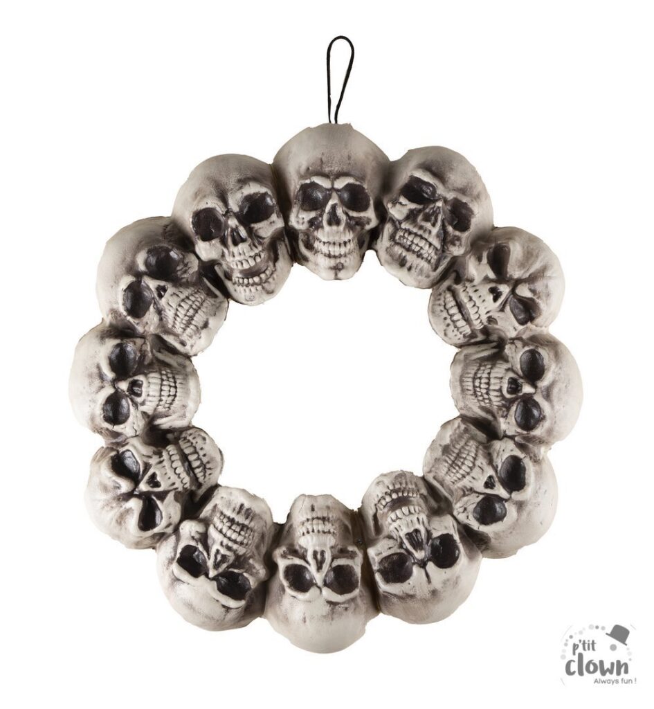 COURONNE TÊTES DE MORTS (Dimension 40 cm)
