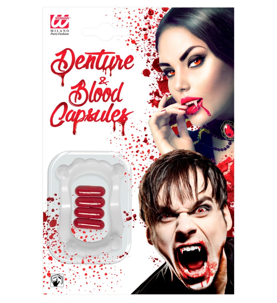 DENTIER AVEC DU SANG (Pack avec capsules de sang)