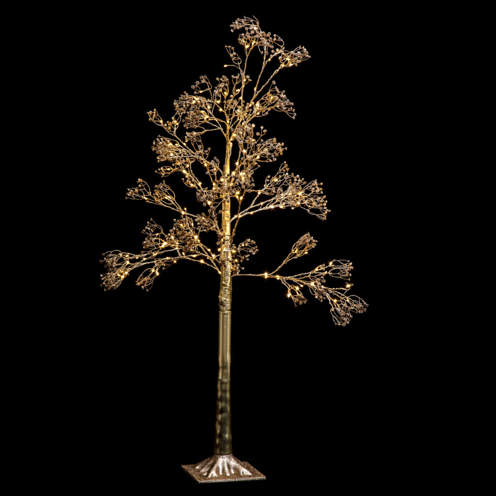 ARBRE DORÉ LUMINEUX (Taille 120 cm - 196 leds)
