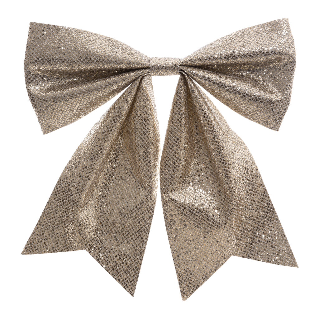 NOEUD DORÉ XXL DE NOEL (Dimension 30 x 37 cm)