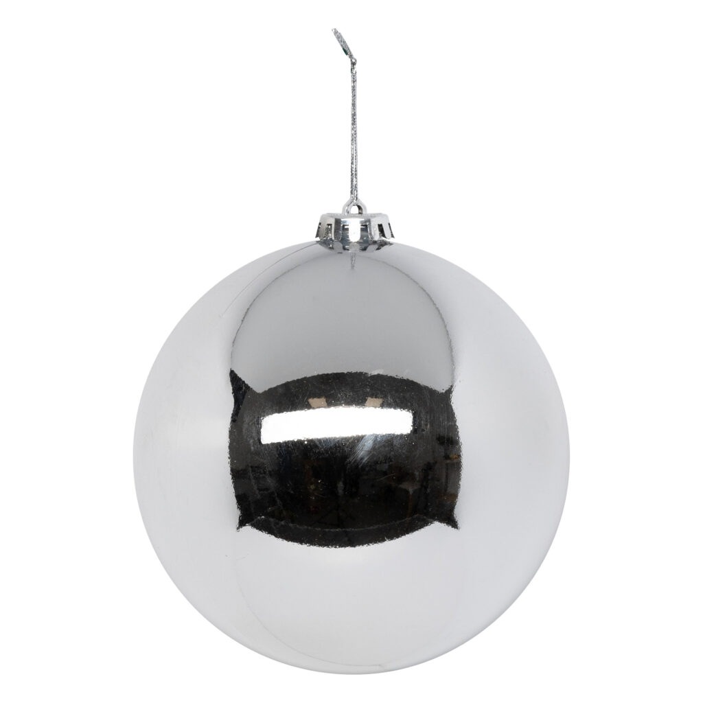 BOULE DE NOEL ARGENT (Diamètre XXL - 15 cm)