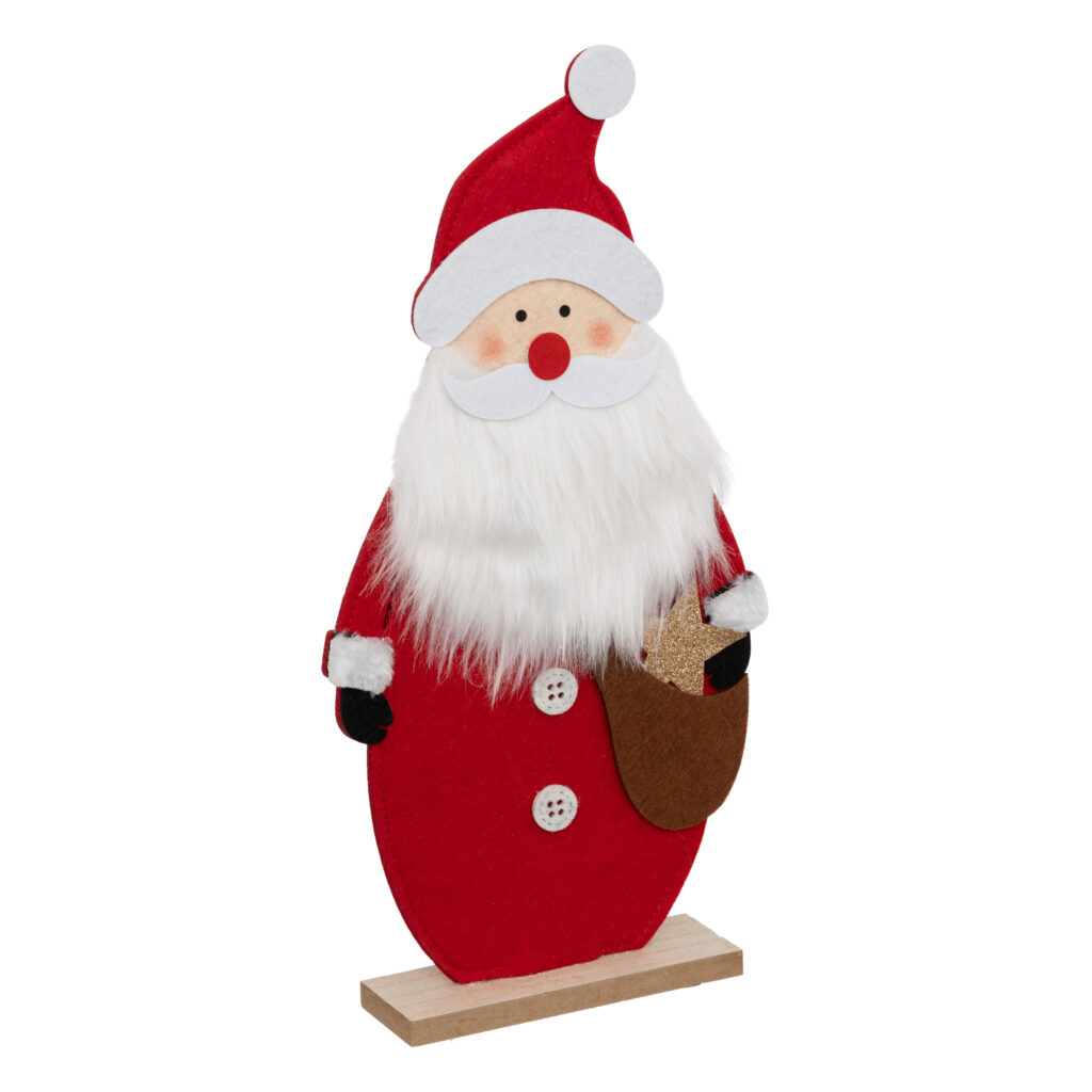 PÈRE NOEL EN FEUTRINE (Décoration de Noel 40 cm) Pack promo - 6 pièces