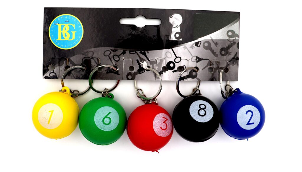 PORTE CLÉ BOULE BILLARD (Pack 12 balles en mousse)