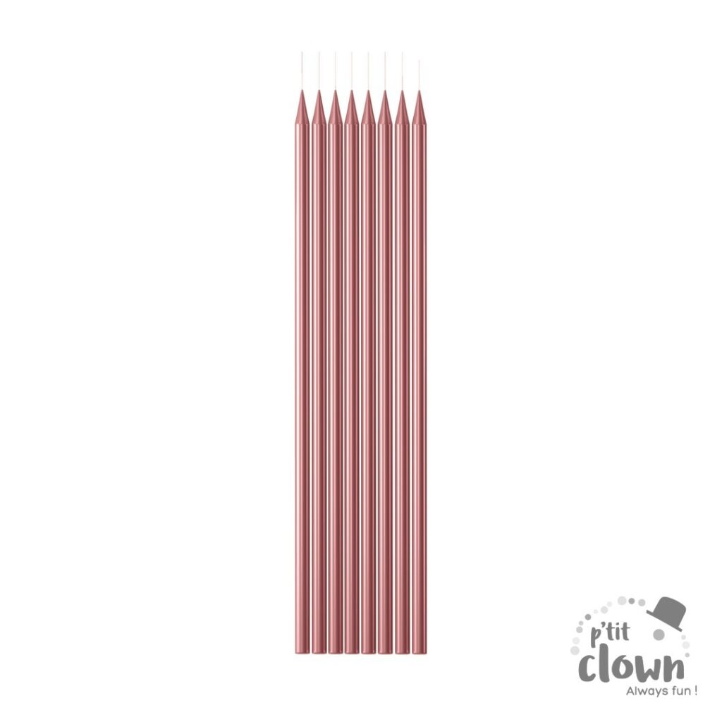 BOUGIES FINES ROSES GOLD (Blister 24 pièces - 15.3 cm)