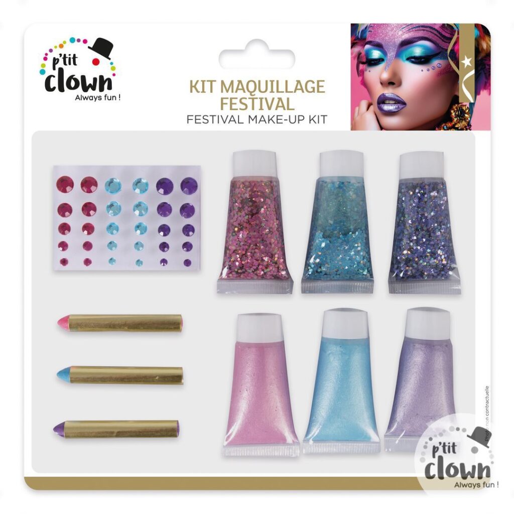 KIT MAQUILLAGE FESTIVAL (Paillettes 3 coloris assortis)