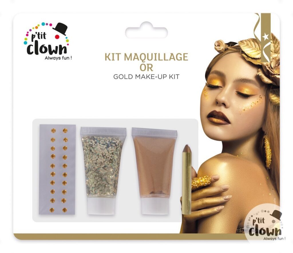 KIT MAQUILLAGE OR (Paillettes dorées)