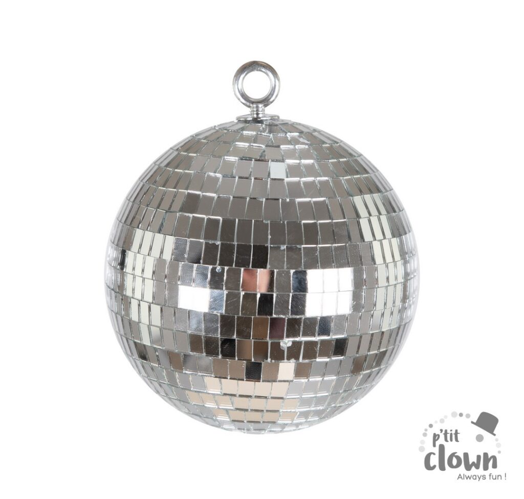 BOULE A FACETTES ARGENT (Boule disco 15 cm)