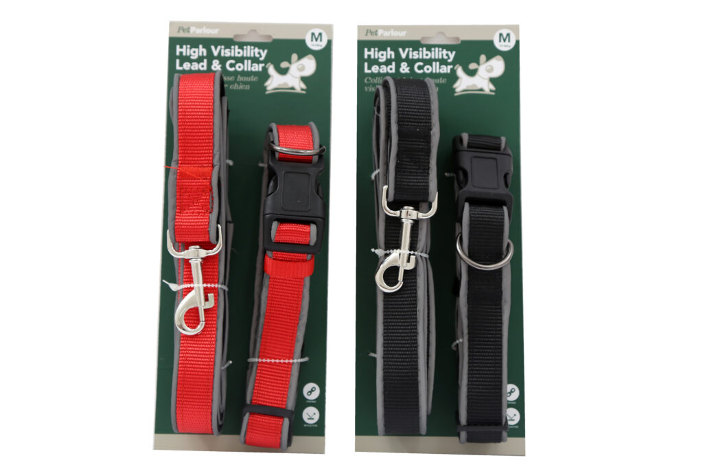 PACK COLLIER ET LAISSE (Réfléchissants pour chien) Taille M