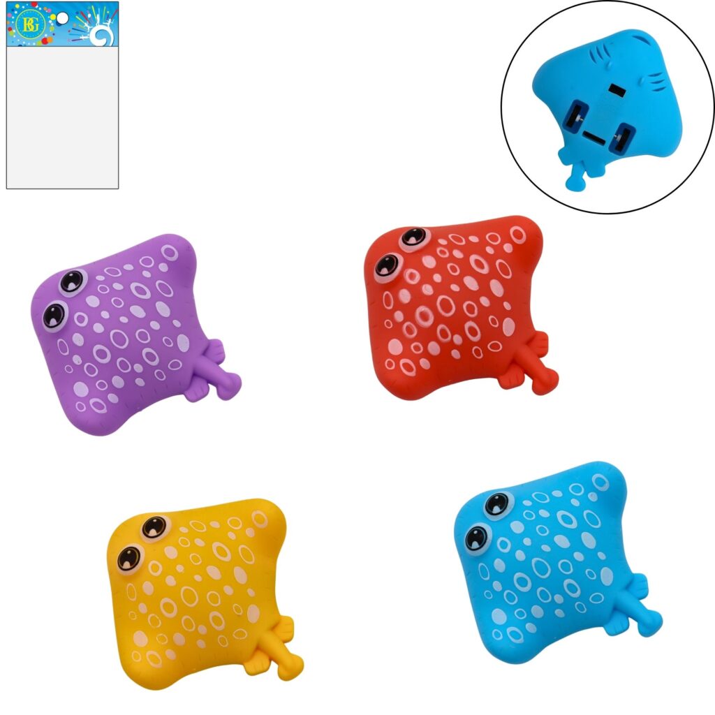 PETITE RAIE MANTA FUN (Rétro friction - Taille 8 cm) Boite 24 pièces - 4 coloris