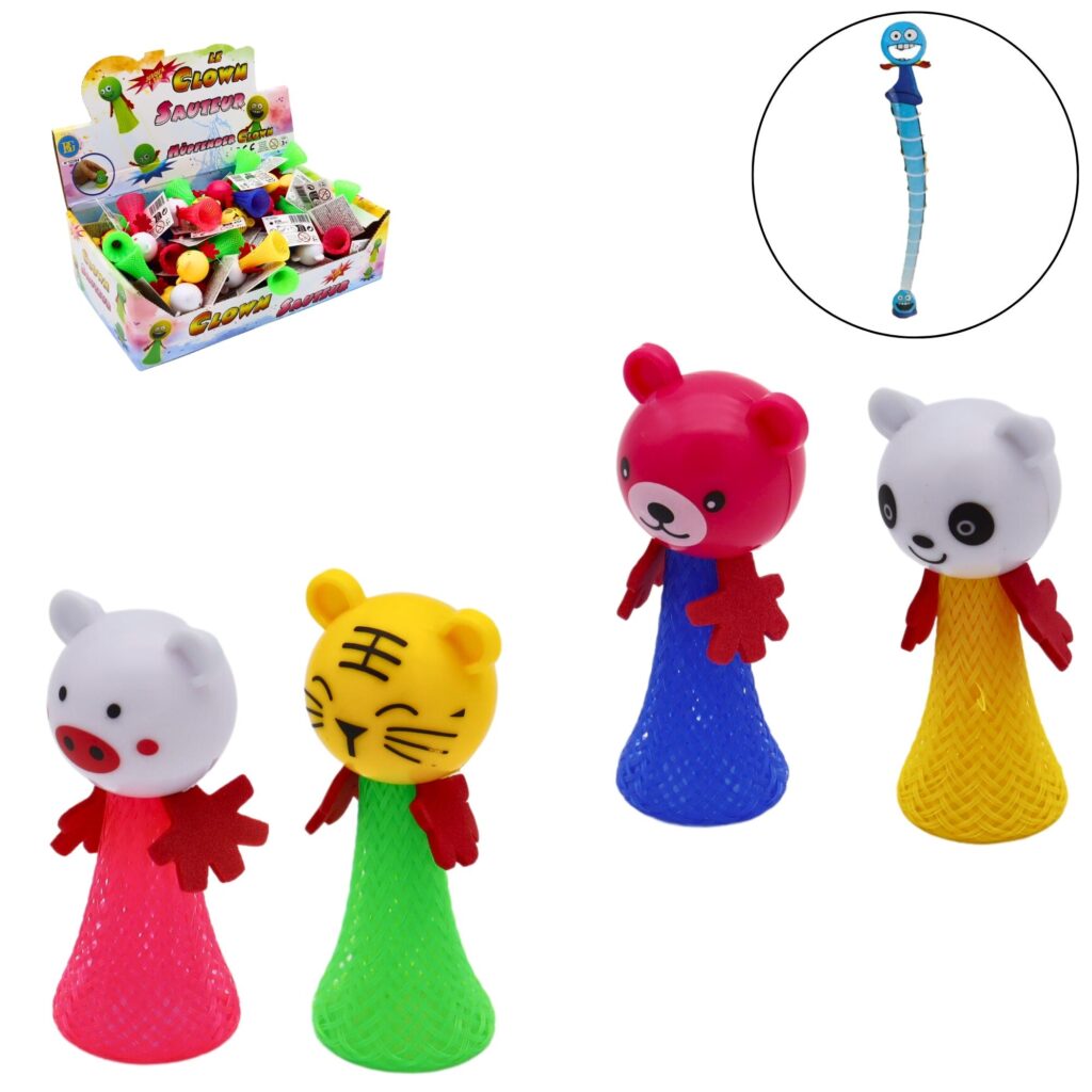 ANIMAUX SAUTEURS FUN (Boite 48 pièces - 4 modèles) Dimension 6 cm
