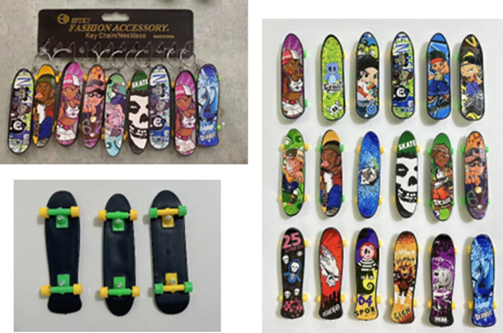 PORTE CLÉ SKATE BOARD (Pack 12 pièces - 9.5 cm)