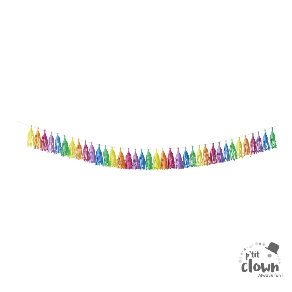GUIRLANDE POMPONS (Multicolore - 3 mètres)