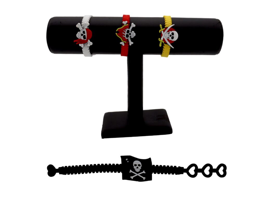 BRACELET THÈME PIRATE (Pack 48 pièces - 7 cm)