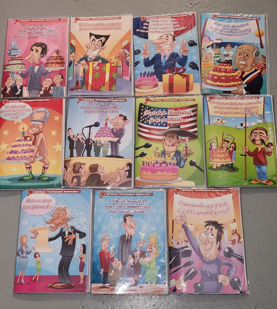 PACK CARTES ANNIVERSAIRE (Hommes politique vintages) 48 cartes sonores assorties