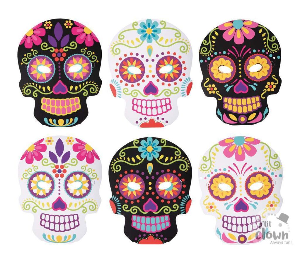 MASQUES JOUR DES MORTS (Pack 72 masques - 12 x 6)