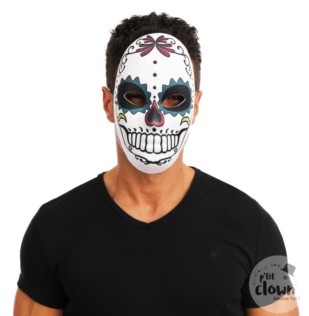 MASQUE JOUR DES MORTS (Masque Dia de los muertos) Masque homme polyester