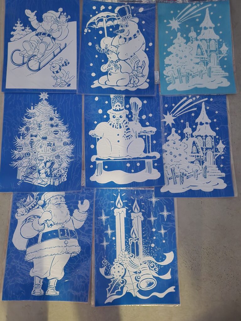 PACK 24 STICKERS DE NOEL (Assortiment 8 modèles) Taille 25 x 35 cm