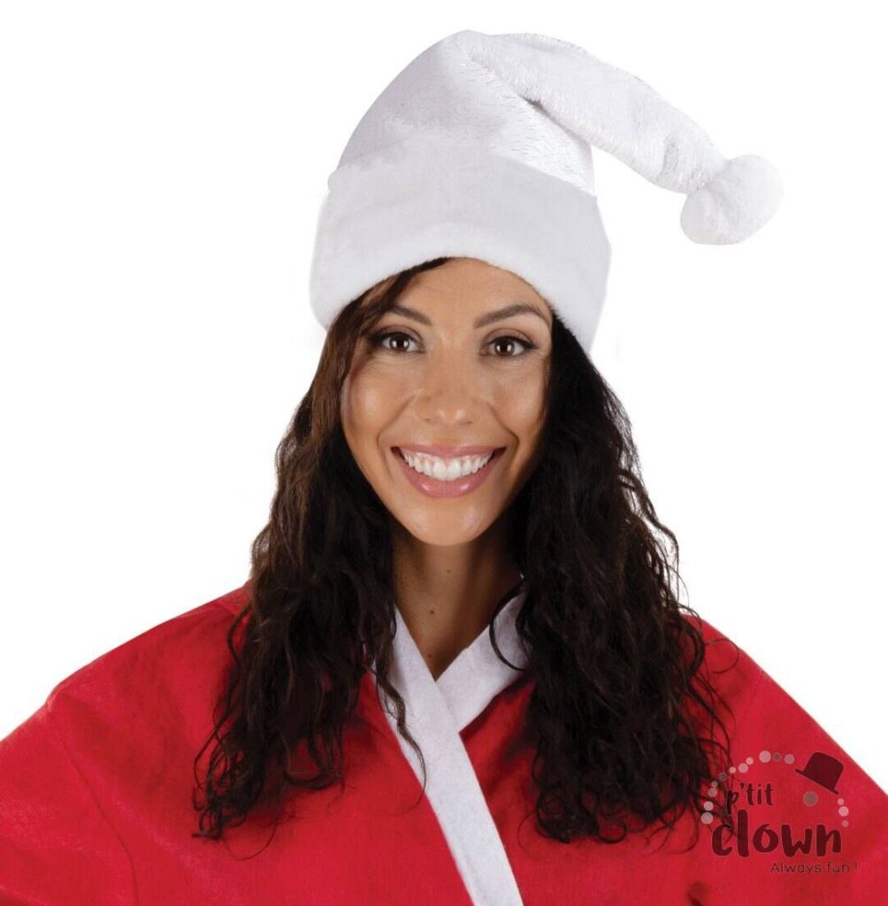 BONNET DE NOEL BLANC (Version de luxe)