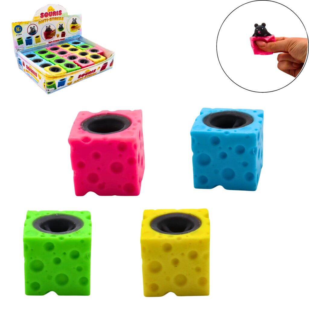 SOURIS FROMAGE FUN (Assortiment 24 pièces) Souris anti stress