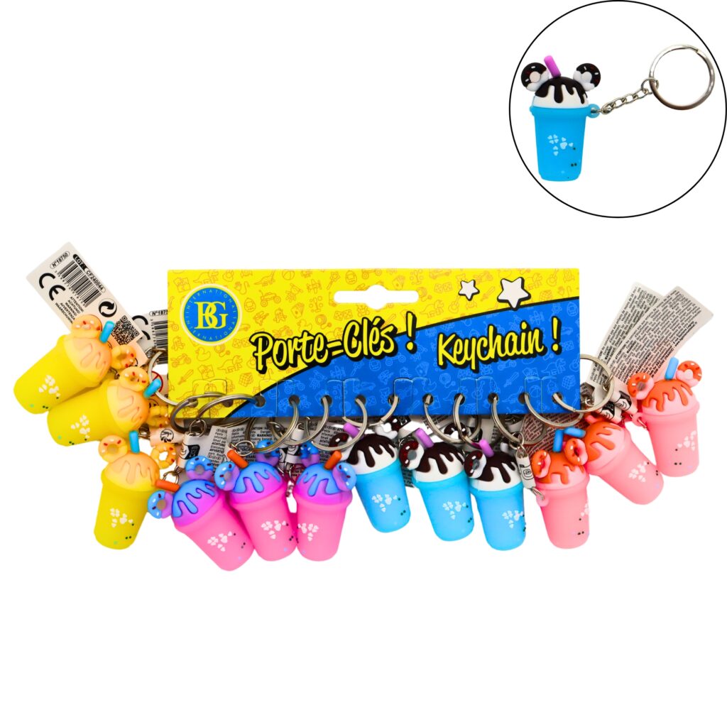 PORTE CLÉ MILK SHAKE (Assortiment 12 pièces)
