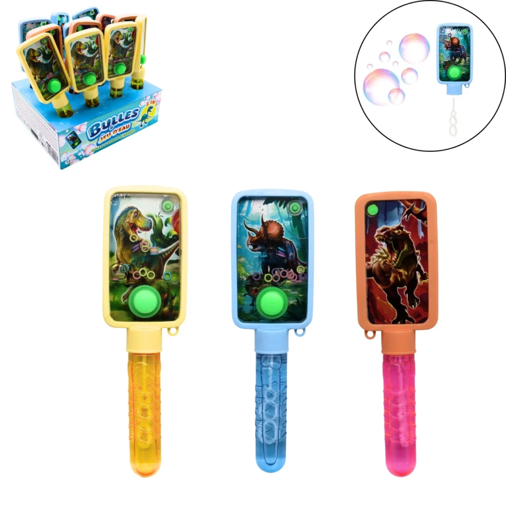 BULLES DE SAVON WATER JEU DE PATIENCE DINO 30ML 21CM