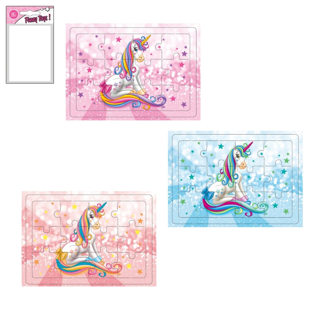 PUZZLE LICORNE 12 PIÈCES (Dimension 8.5 x 12 cm)
