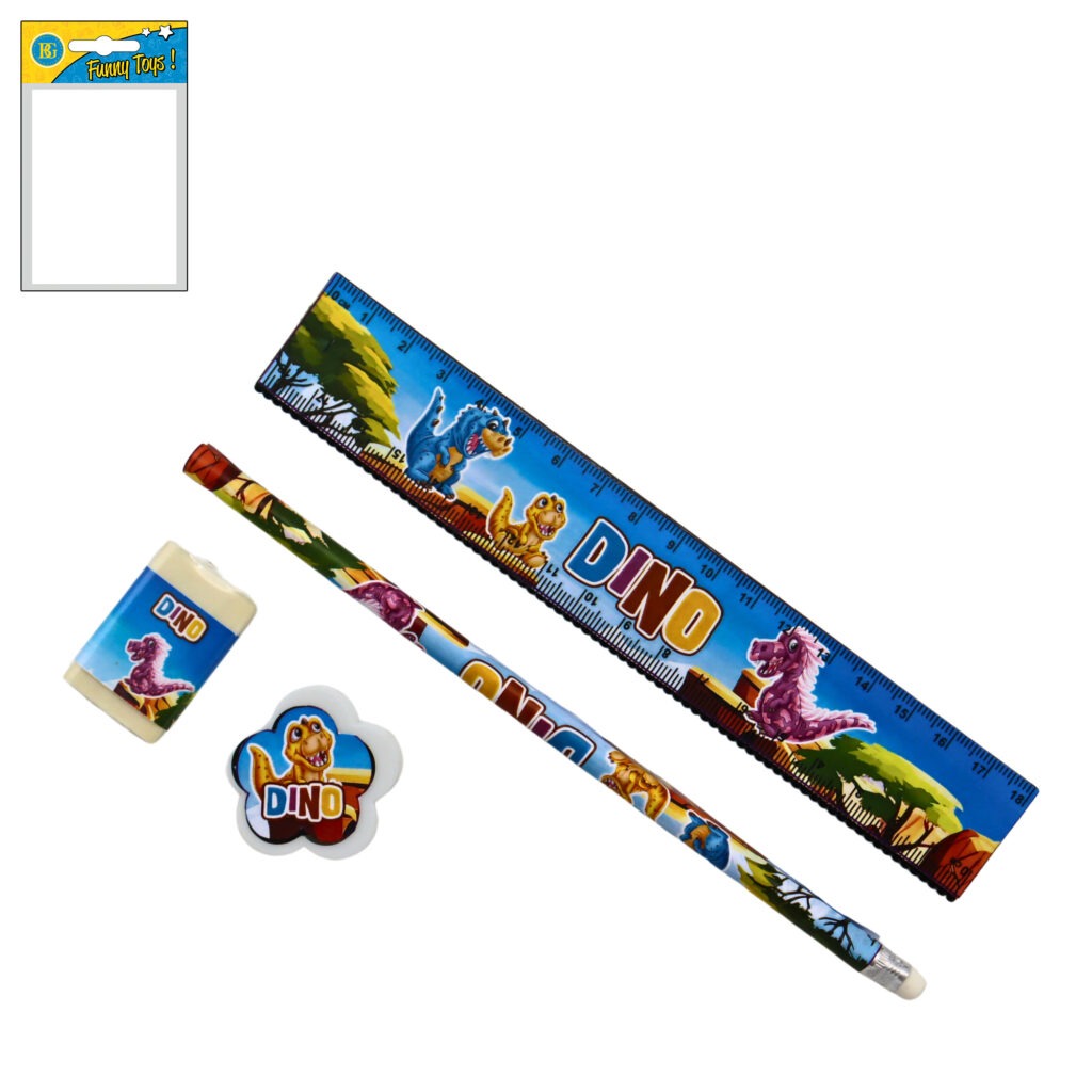 SET PAPETERIE DINOSAURES (Pack 48 pièces)