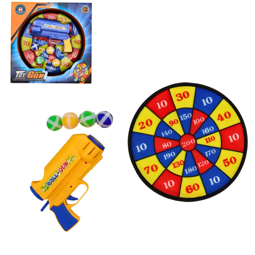 JEU DE TIR CIBLE VELCRO (Pistolet, balles, cible18 cm)