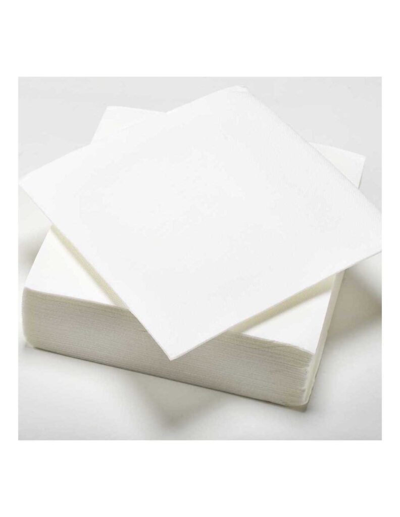 SERVIETTES BLANCHES (Paquet de 40 serviettes) Dimension 38 x 38 cm