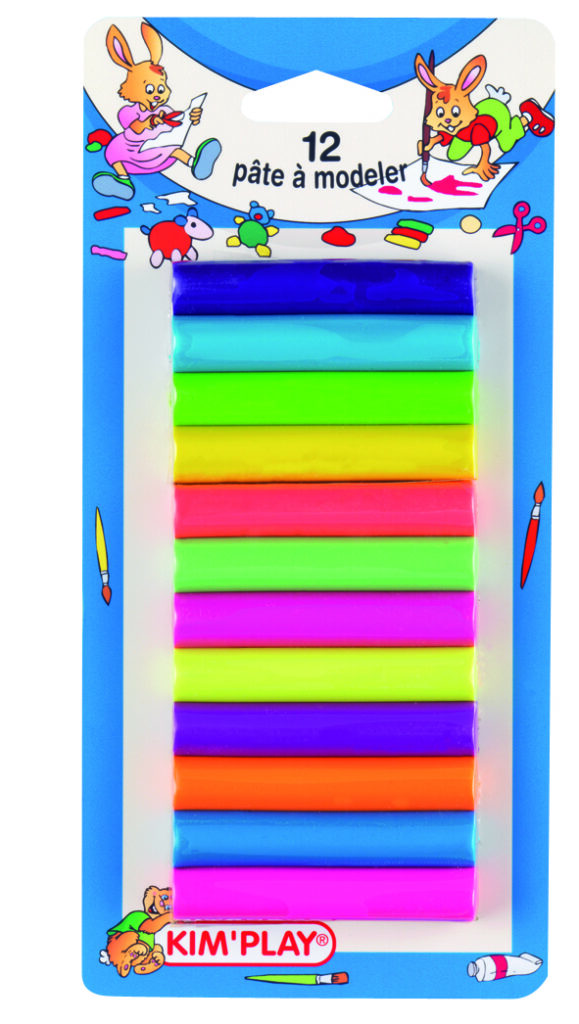 PATE A MODELER FLUO (Blister 12 bâtons fluo)