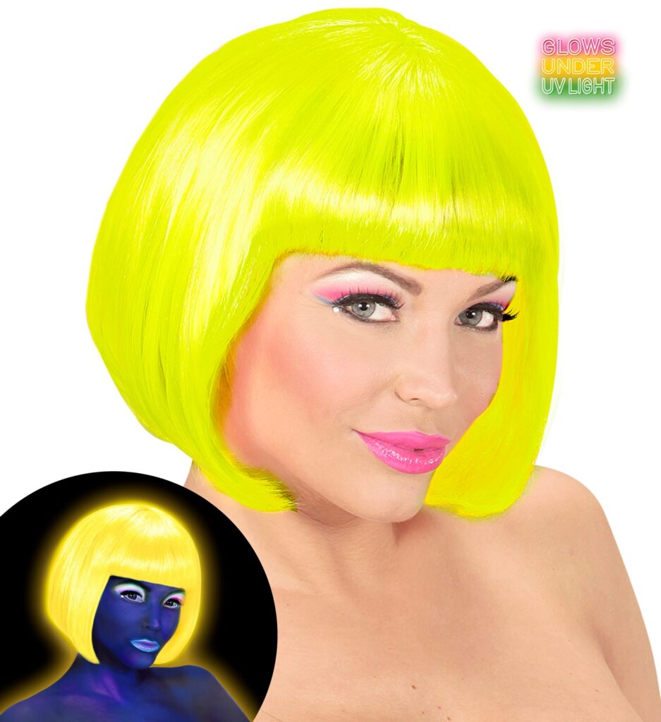 PERRUQUE CABARET JAUNE (Couleurs néons et fluo)