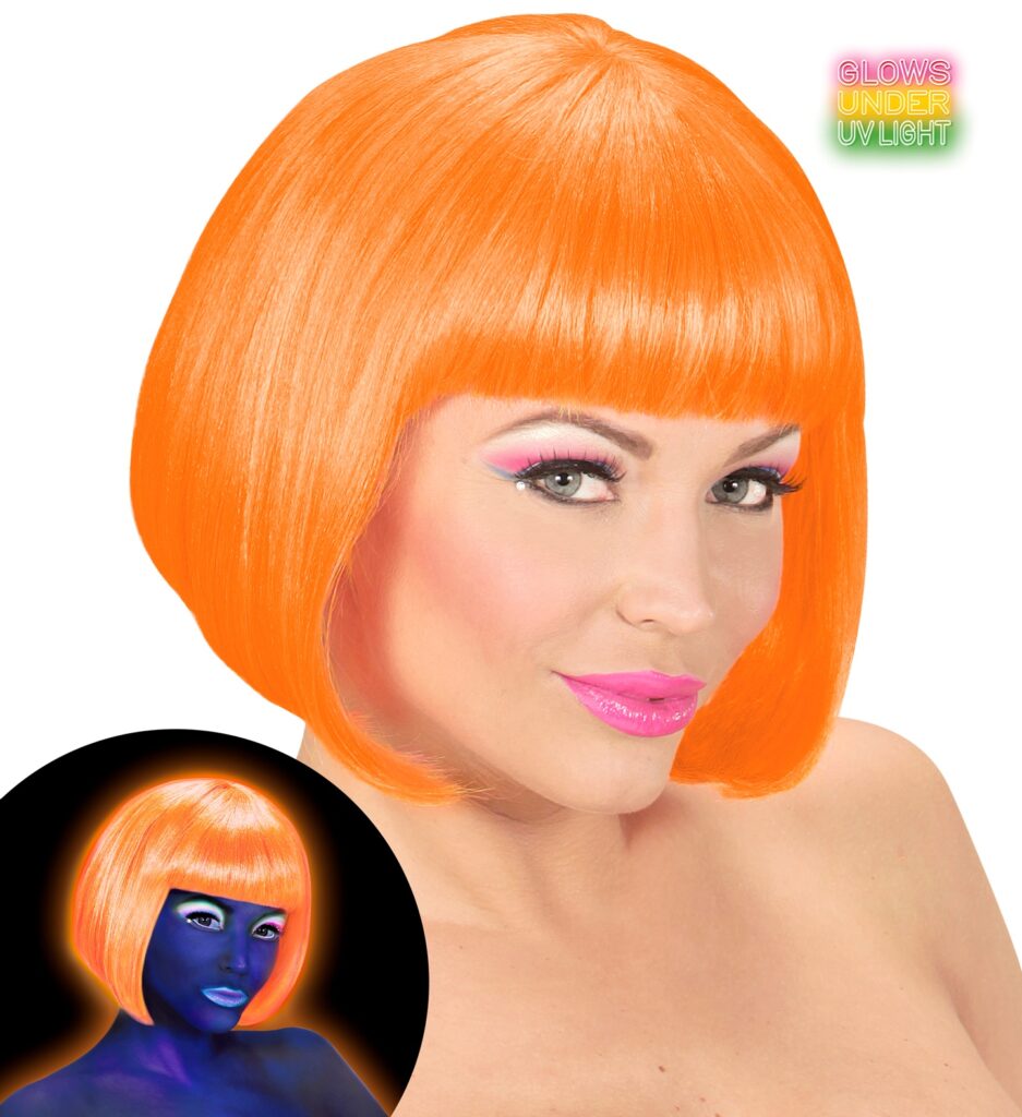 PERRUQUE CABARET ORANGE(Couleurs néons et fluo)