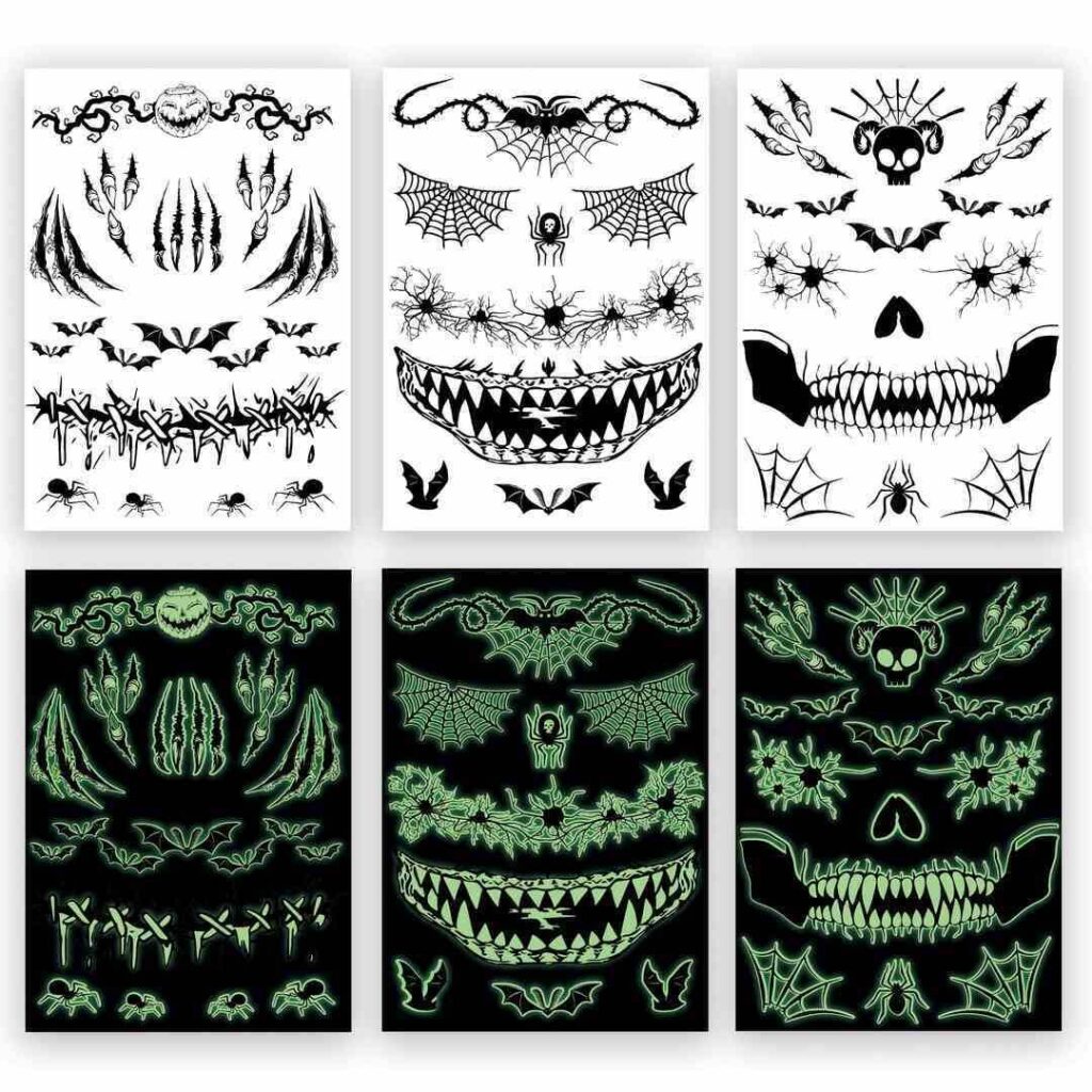 TATOUAGE PHOSPHORESCENT assortis